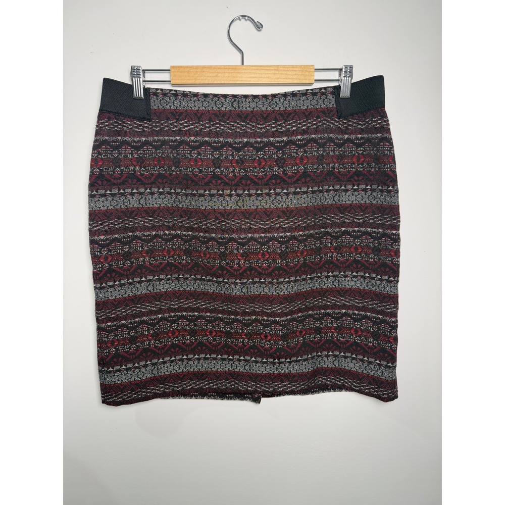 J.JILL Multi Colored Boho Aztec Tribal Southwest Pencil Skirt Size Large